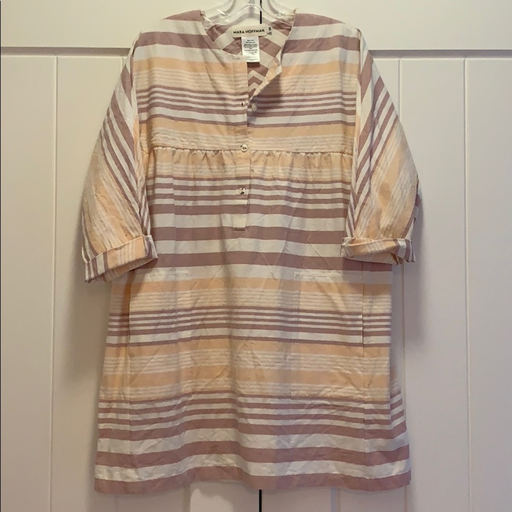 Striped cotton mini dress
